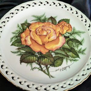 Vintage Limited Ed Hamilton Collection American Rose Garden Peace Rose Signed